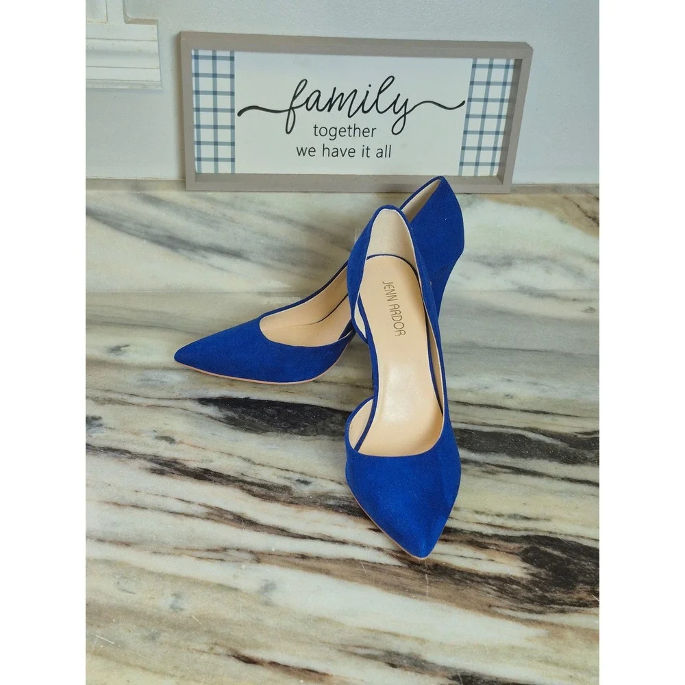 Jenn Ardor Royal Blue d'Orsay Pumps Pointed Toe Stiletto Heels 7.5 Wedding Guest